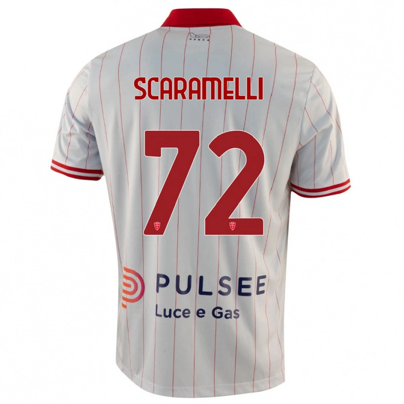Danxen Enfant Maillot Endris Scaramelli #72 Blanc Rouge Bleu Tenues Extérieur 2025/26 T-Shirt