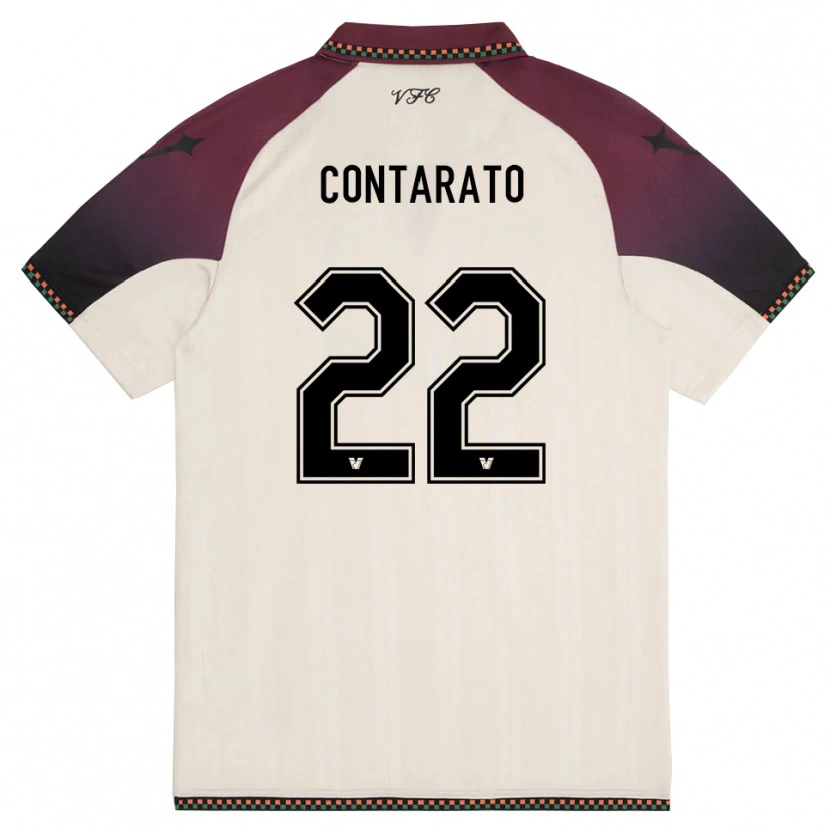 Danxen Enfant Maillot Ettore Contarato #22 Crème Bordeaux Tenues Extérieur 2025/26 T-Shirt