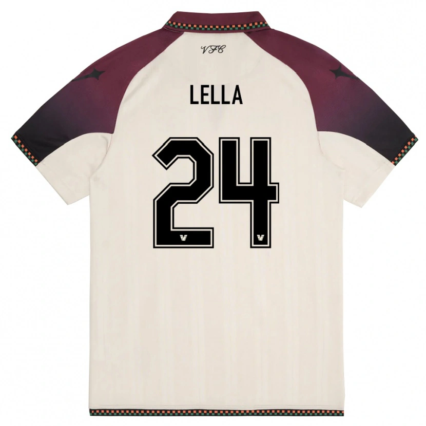 Danxen Enfant Maillot Nunzio Lella #24 Crème Bordeaux Tenues Extérieur 2025/26 T-Shirt