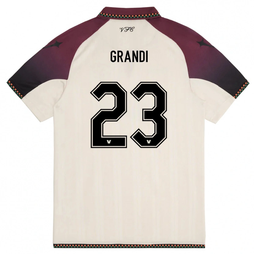 Danxen Enfant Maillot Matteo Grandi #23 Crème Bordeaux Tenues Extérieur 2025/26 T-Shirt