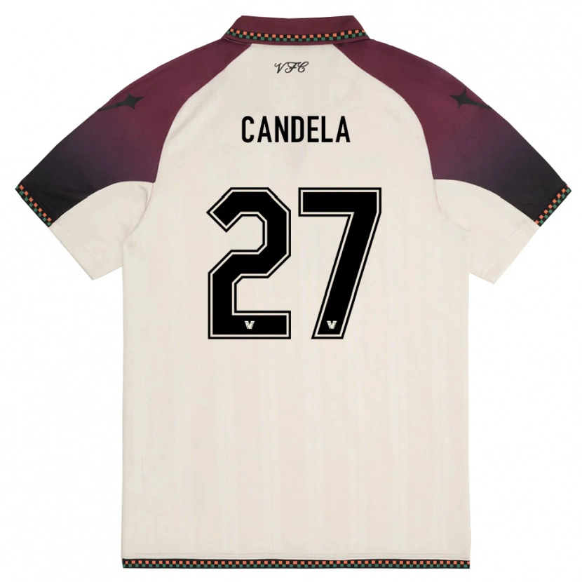 Danxen Enfant Maillot Antonio Candela #27 Crème Bordeaux Tenues Extérieur 2025/26 T-Shirt