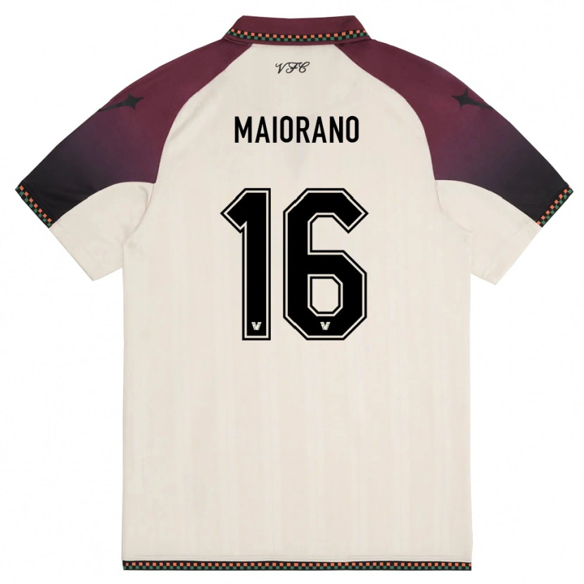 Danxen Enfant Maillot Francesco Maiorano #16 Crème Bordeaux Tenues Extérieur 2025/26 T-Shirt