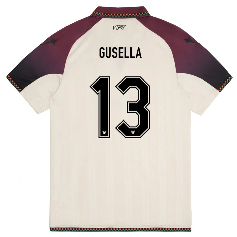 Danxen Enfant Maillot Pietro Gusella #13 Crème Bordeaux Tenues Extérieur 2025/26 T-Shirt