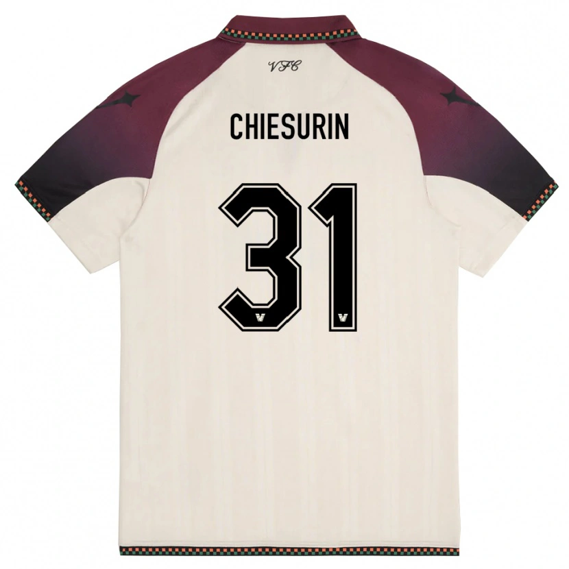 Danxen Enfant Maillot Alberto Chiesurin #31 Crème Bordeaux Tenues Extérieur 2025/26 T-Shirt