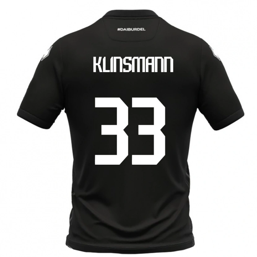 Danxen Enfant Maillot Jonathan Klinsmann #33 Noir Blanc Tenues Extérieur 2025/26 T-Shirt