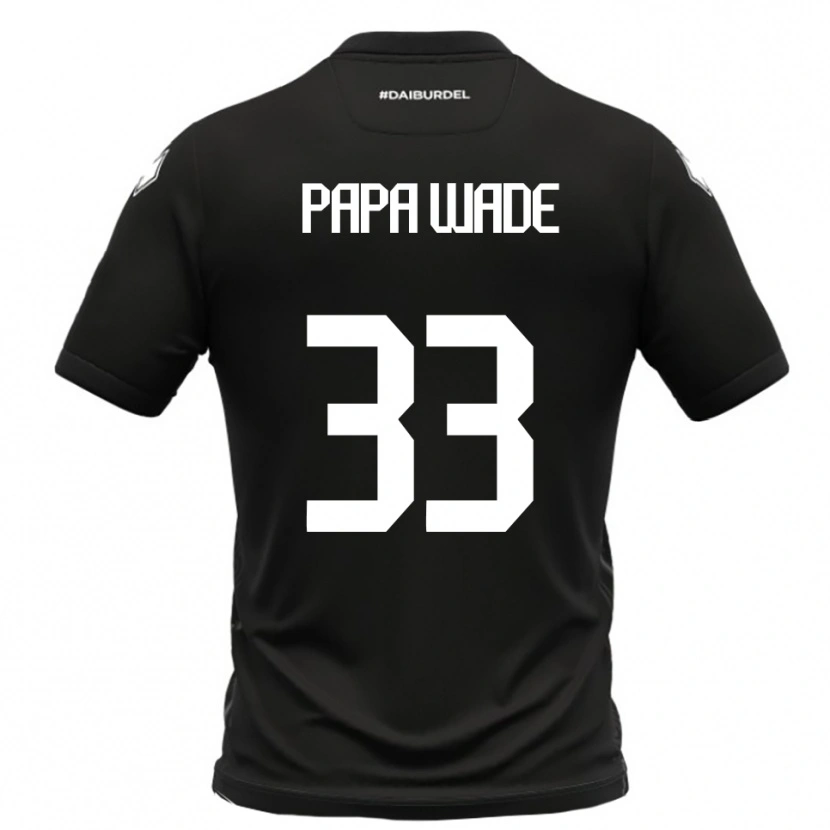 Danxen Enfant Maillot Ibrahima Papa Wade #33 Noir Blanc Tenues Extérieur 2025/26 T-Shirt