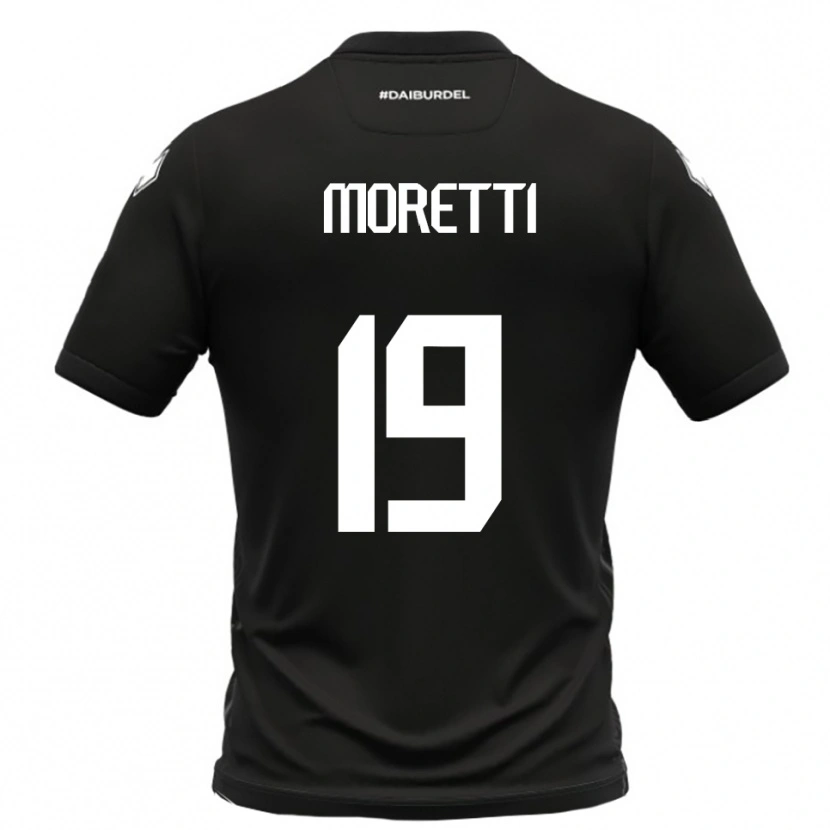 Danxen Enfant Maillot Noah Moretti #19 Noir Blanc Tenues Extérieur 2025/26 T-Shirt