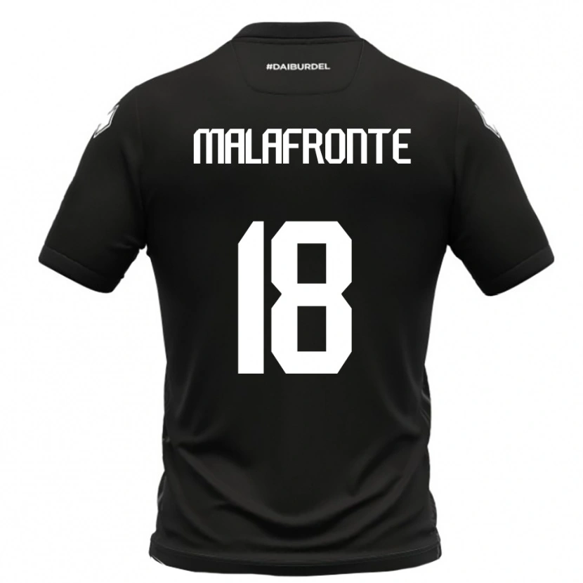 Danxen Enfant Maillot Giovanni Malafronte #18 Noir Blanc Tenues Extérieur 2025/26 T-Shirt