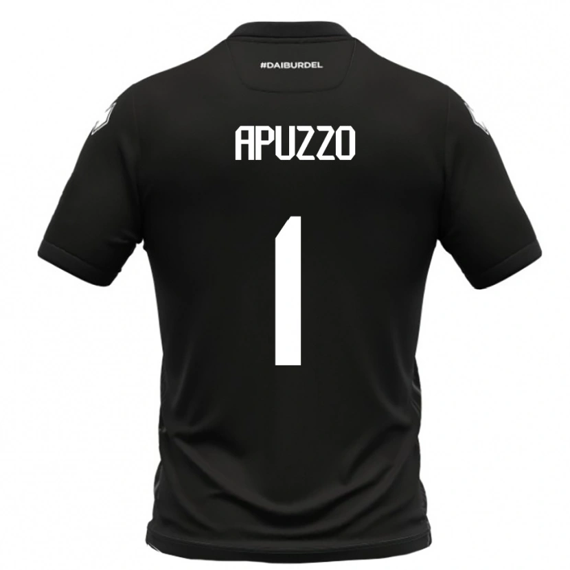Danxen Enfant Maillot Davide Apuzzo #1 Noir Blanc Tenues Extérieur 2025/26 T-Shirt
