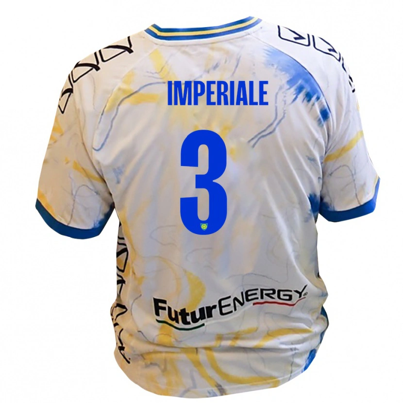 Danxen Enfant Maillot Marco Imperiale #3 Blanc Jaune Bleu Tenues Extérieur 2025/26 T-Shirt