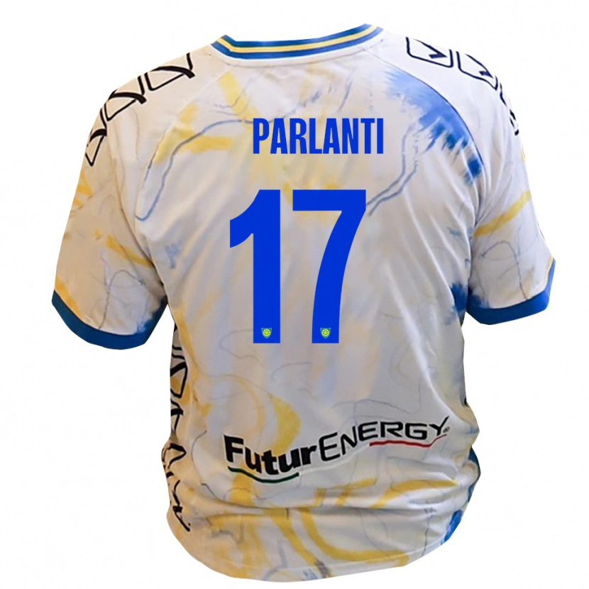 Danxen Enfant Maillot Gabriele Parlanti #17 Blanc Jaune Bleu Tenues Extérieur 2025/26 T-Shirt
