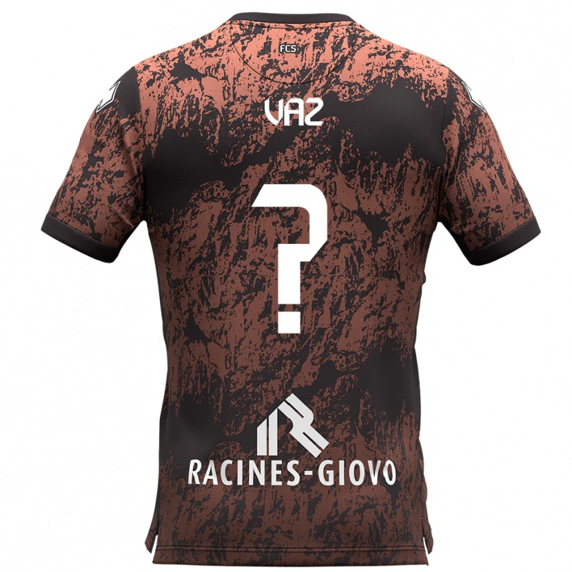 Danxen Enfant Maillot Pedro Vaz #0 Marron Noir Tenues Extérieur 2025/26 T-Shirt