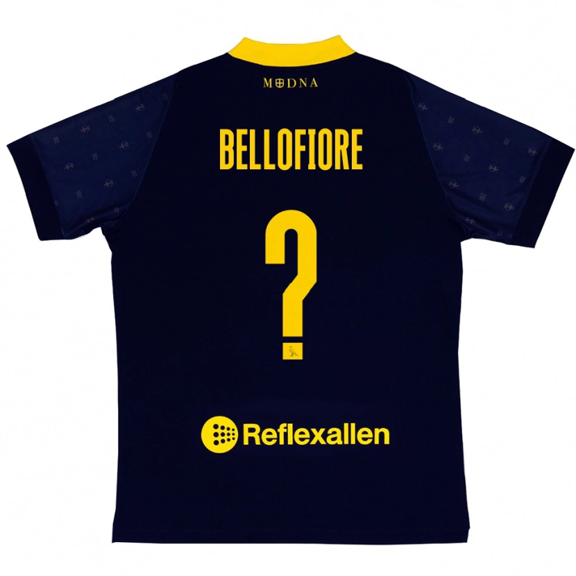 Danxen Enfant Maillot Raffaele Bellofiore #0 Marine Jaune Tenues Extérieur 2025/26 T-Shirt