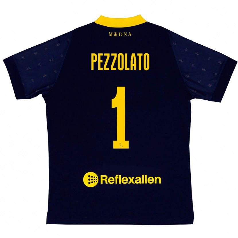 Danxen Enfant Maillot Michele Pezzolato #1 Marine Jaune Tenues Extérieur 2025/26 T-Shirt