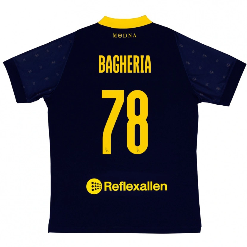 Danxen Enfant Maillot Fabrizio Bagheria #78 Marine Jaune Tenues Extérieur 2025/26 T-Shirt