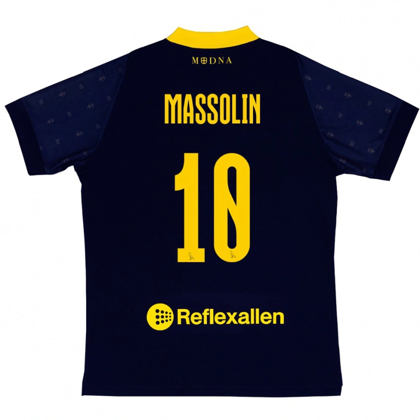 Danxen Enfant Maillot Yanis Massolin #10 Marine Jaune Tenues Extérieur 2025/26 T-Shirt