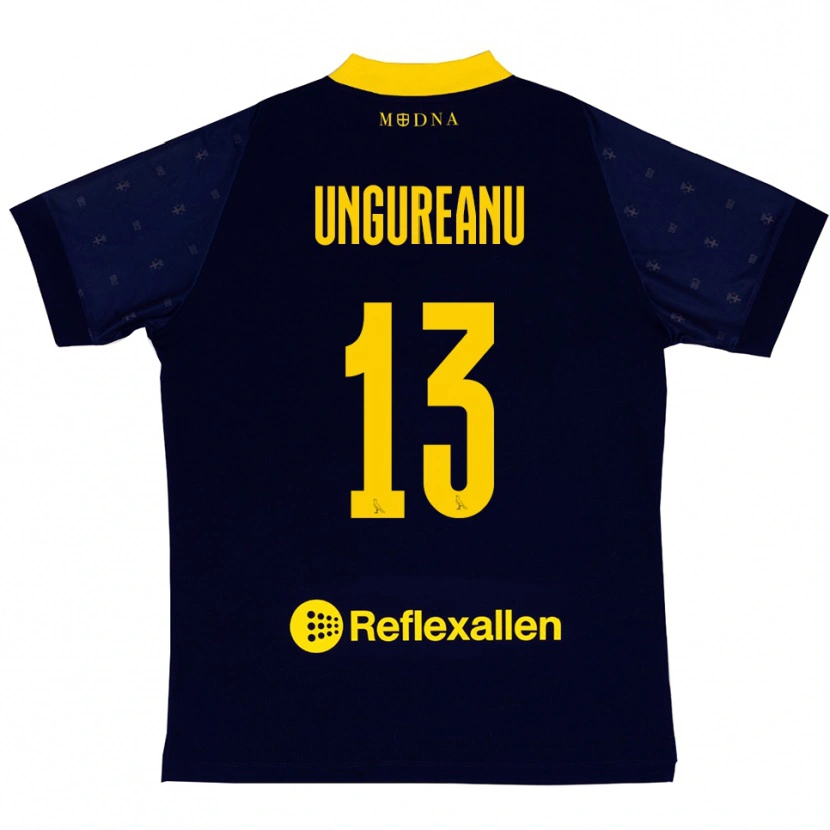 Danxen Enfant Maillot Eduard Ungureanu #13 Marine Jaune Tenues Extérieur 2025/26 T-Shirt