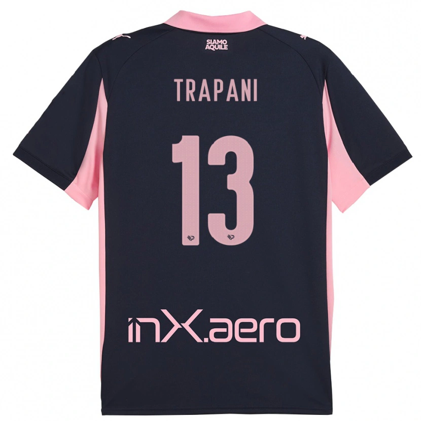 Danxen Enfant Maillot Nicolò Trapani #13 Marine Rose Tenues Extérieur 2025/26 T-Shirt
