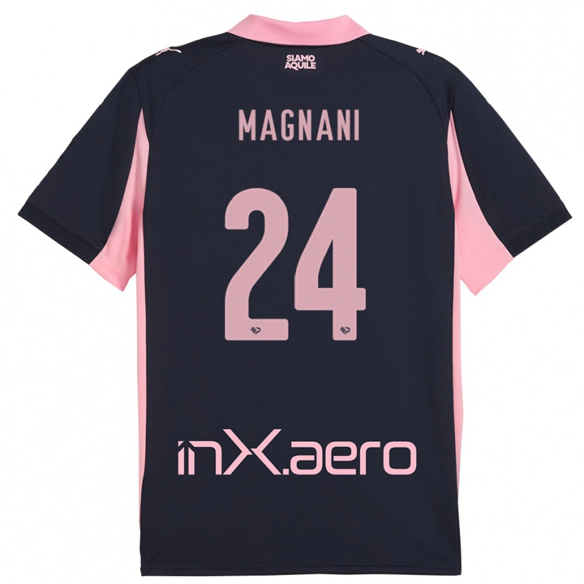 Danxen Enfant Maillot Giangiacomo Magnani #24 Marine Rose Tenues Extérieur 2025/26 T-Shirt