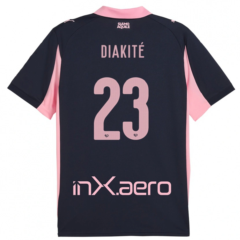 Danxen Enfant Maillot Salim Diakité #23 Marine Rose Tenues Extérieur 2025/26 T-Shirt