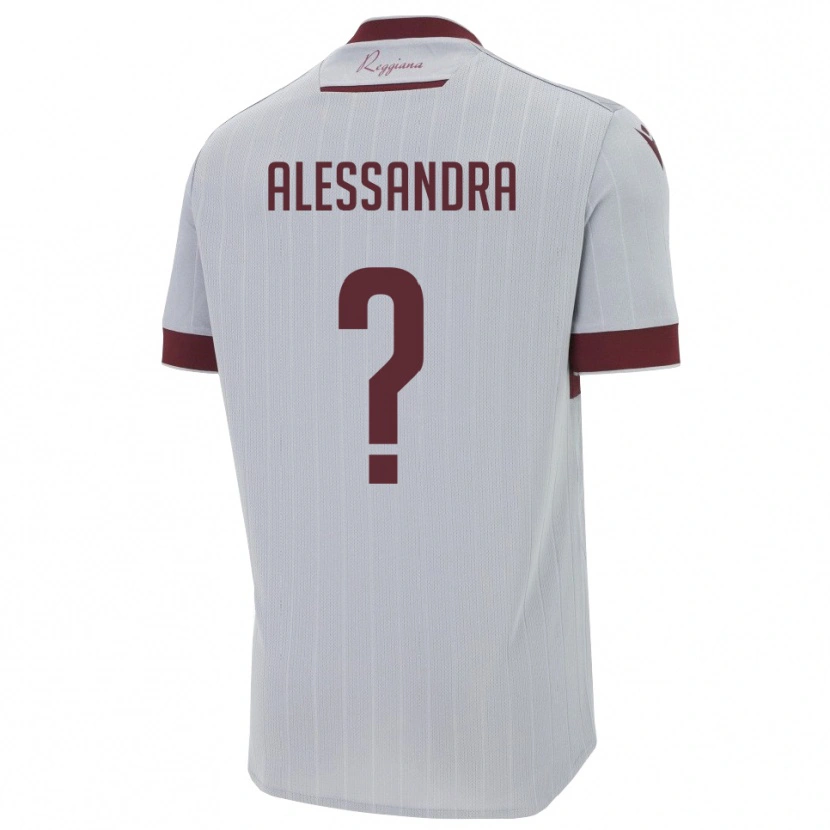 Danxen Enfant Maillot Sacchi Alessandra #0 Bourgogne Blanc Tenues Extérieur 2025/26 T-Shirt