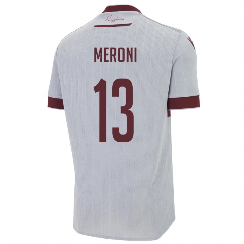 Danxen Enfant Maillot Andrea Meroni #13 Bourgogne Blanc Tenues Extérieur 2025/26 T-Shirt