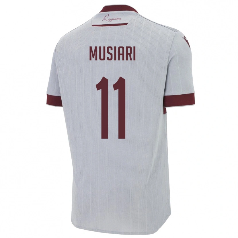 Danxen Enfant Maillot Alessandro Musiari #11 Bourgogne Blanc Tenues Extérieur 2025/26 T-Shirt