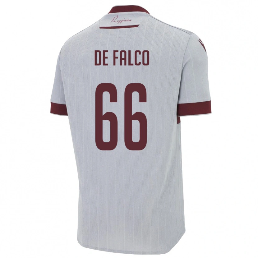 Danxen Enfant Maillot Cristian De Falco #66 Bourgogne Blanc Tenues Extérieur 2025/26 T-Shirt