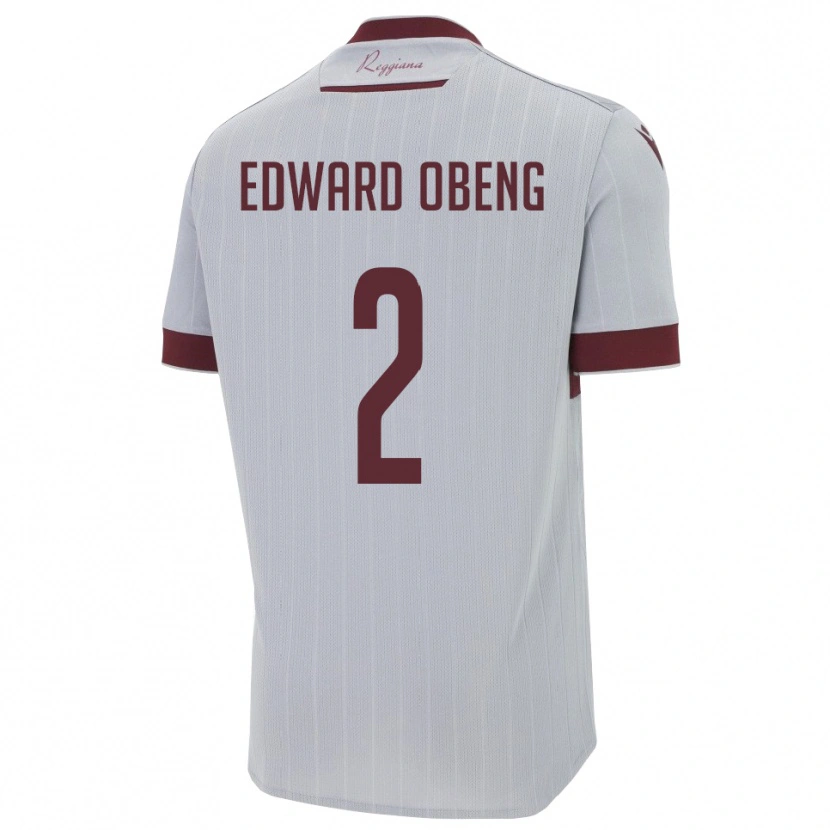 Danxen Enfant Maillot Elijah Edward Obeng #2 Bourgogne Blanc Tenues Extérieur 2025/26 T-Shirt