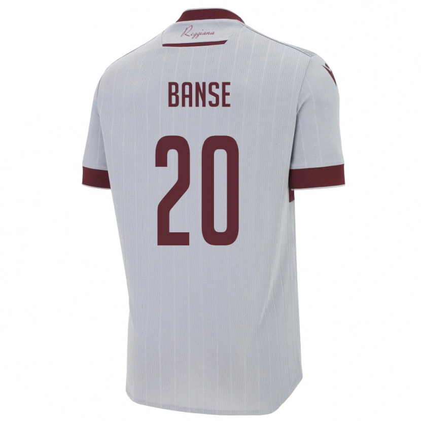 Danxen Enfant Maillot Ousmane Banse #20 Bourgogne Blanc Tenues Extérieur 2025/26 T-Shirt