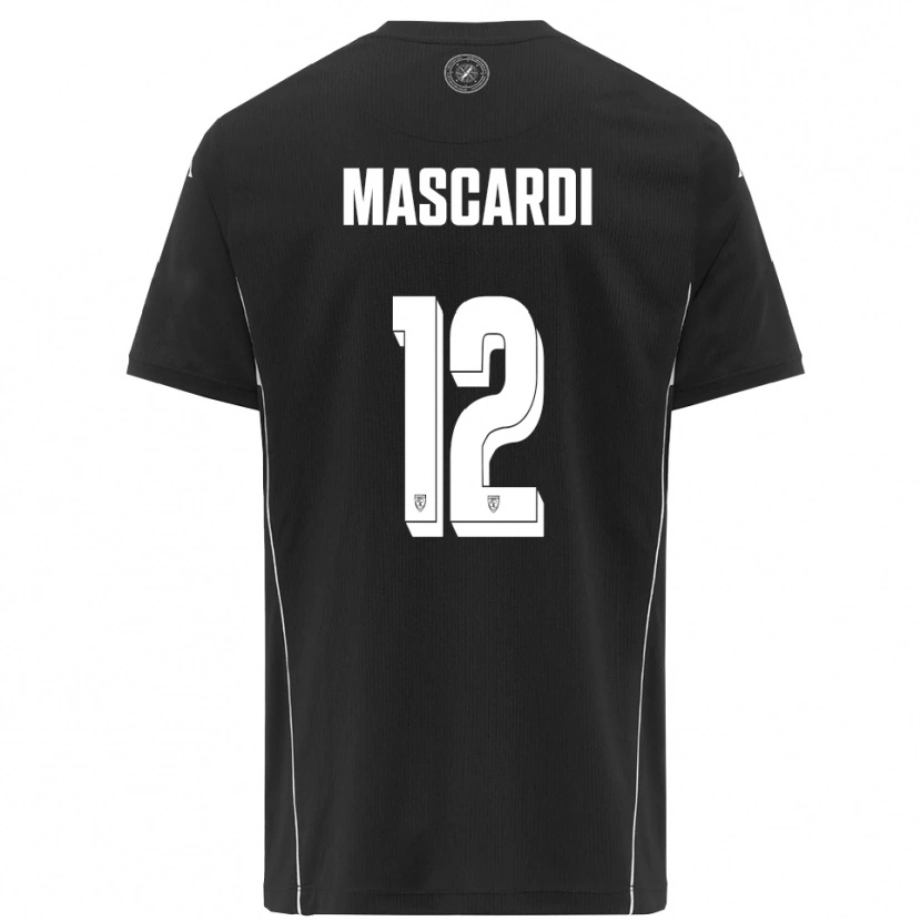 Danxen Enfant Maillot Diego Mascardi #12 Noir Blanc Tenues Extérieur 2025/26 T-Shirt