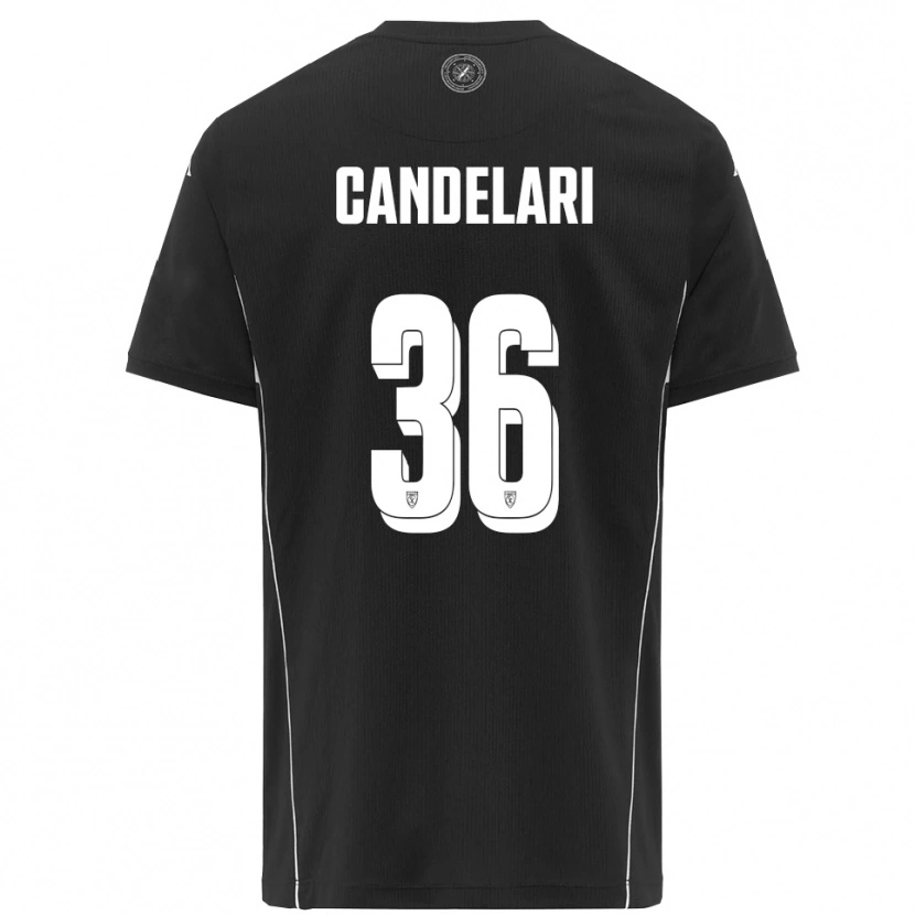 Danxen Enfant Maillot Pietro Candelari #36 Noir Blanc Tenues Extérieur 2025/26 T-Shirt