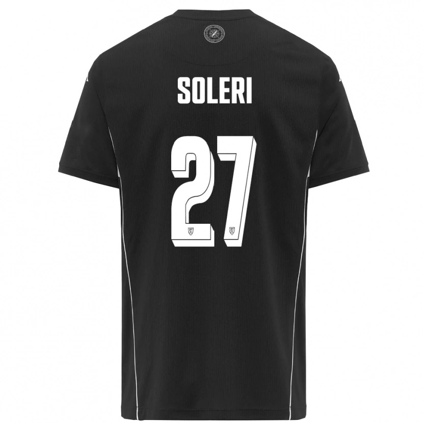 Danxen Enfant Maillot Edoardo Soleri #27 Noir Blanc Tenues Extérieur 2025/26 T-Shirt