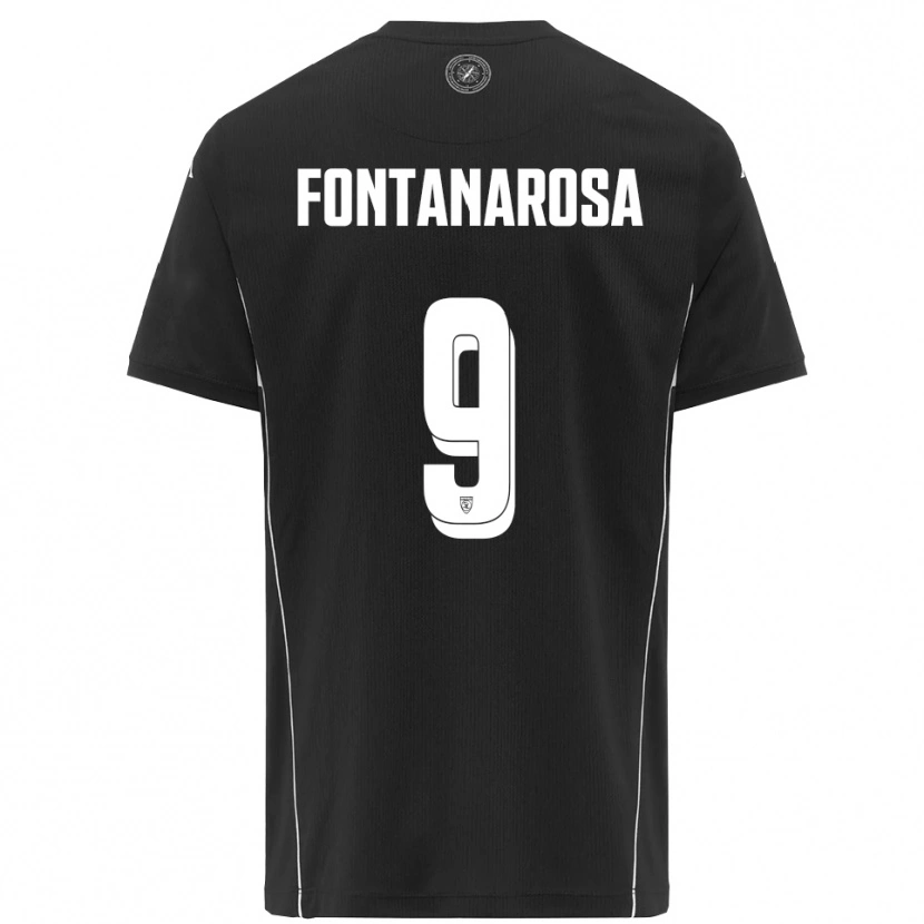 Danxen Enfant Maillot Riccardo Fontanarosa #9 Noir Blanc Tenues Extérieur 2025/26 T-Shirt