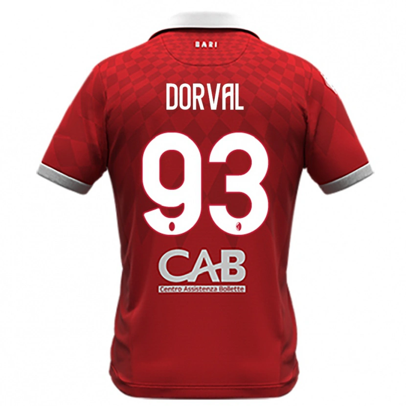 Danxen Enfant Maillot Mehdi Dorval #93 Rouge Blanc Tenues Extérieur 2025/26 T-Shirt