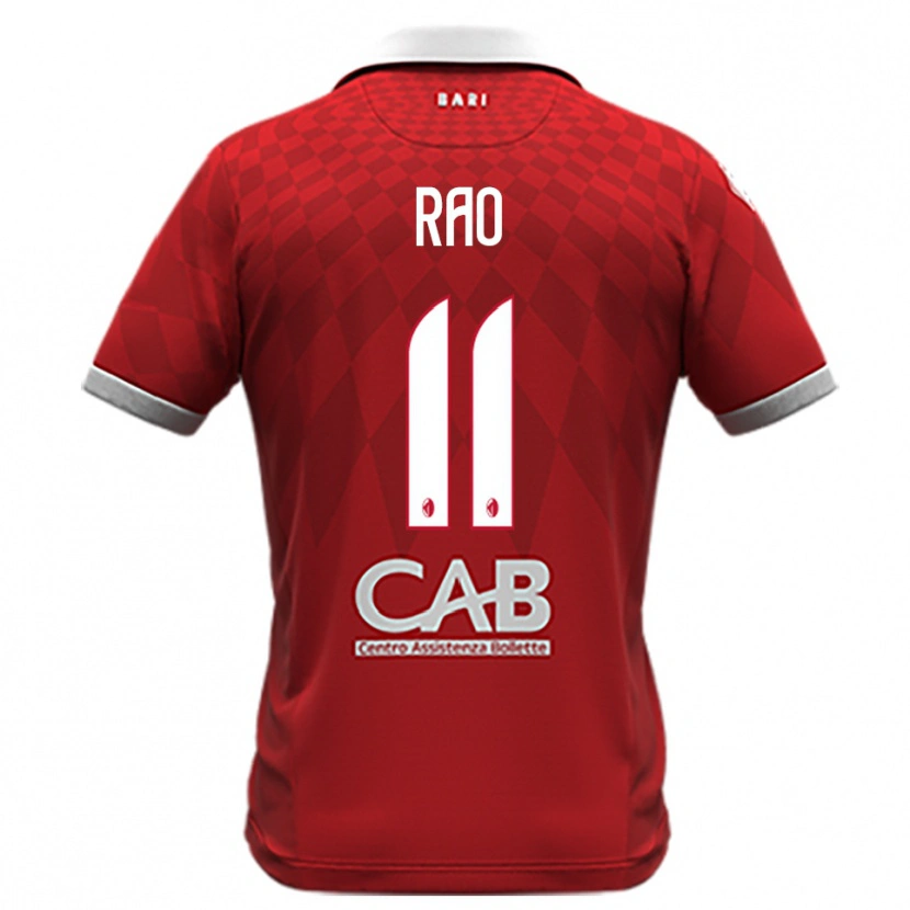 Danxen Enfant Maillot Emanuele Rao #11 Rouge Blanc Tenues Extérieur 2025/26 T-Shirt