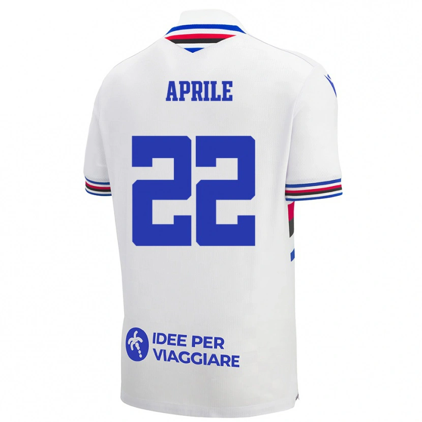 Danxen Enfant Maillot Roberta Aprile #22 Blanc Bleu Rouge Tenues Extérieur 2025/26 T-Shirt