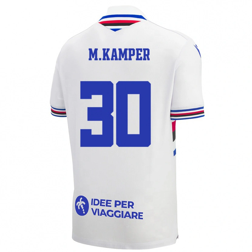 Danxen Enfant Maillot Maia Leona Kamper Rodrigues #30 Blanc Bleu Rouge Tenues Extérieur 2025/26 T-Shirt