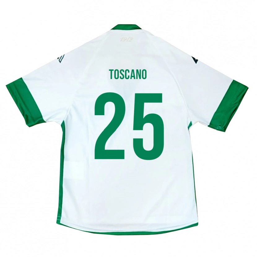 Danxen Enfant Maillot Marco Toscano #25 Blanc Vert Bleu Tenues Extérieur 2025/26 T-Shirt