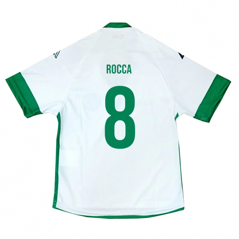 Danxen Enfant Maillot Michele Rocca #8 Blanc Vert Bleu Tenues Extérieur 2025/26 T-Shirt