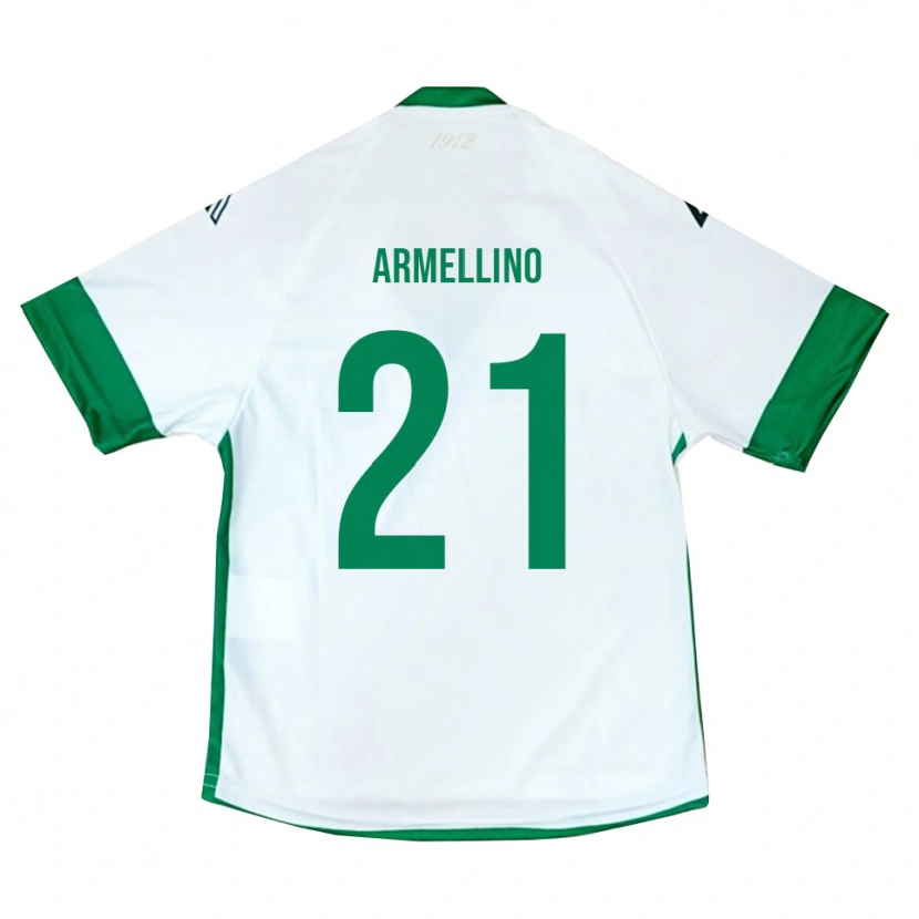 Danxen Enfant Maillot Marco Armellino #21 Blanc Vert Bleu Tenues Extérieur 2025/26 T-Shirt