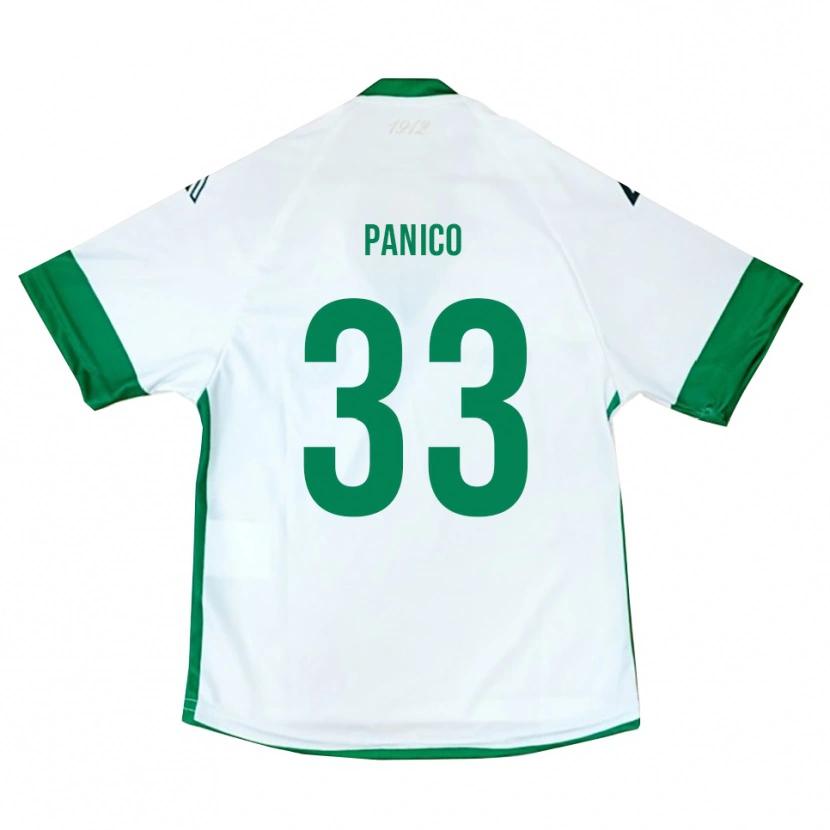 Danxen Enfant Maillot Giuseppe Panico #33 Blanc Vert Bleu Tenues Extérieur 2025/26 T-Shirt