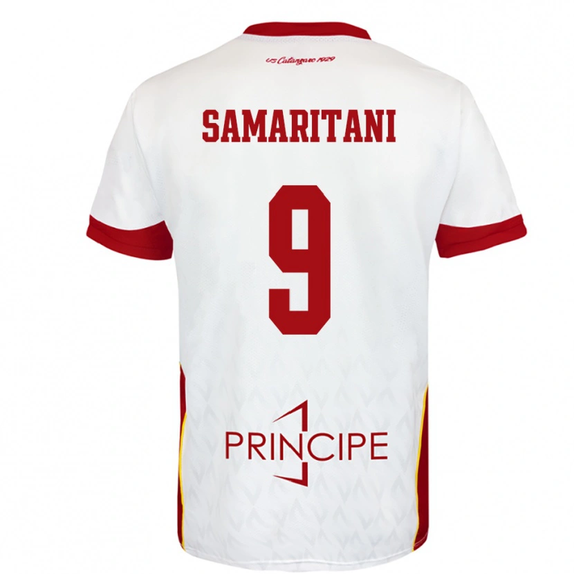 Danxen Enfant Maillot Cristian Samaritani #9 Blanc Rouge Tenues Extérieur 2025/26 T-Shirt