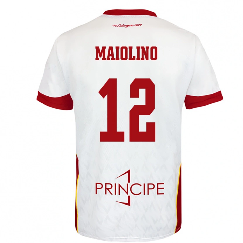 Danxen Enfant Maillot Alex Maiolino #12 Blanc Rouge Tenues Extérieur 2025/26 T-Shirt