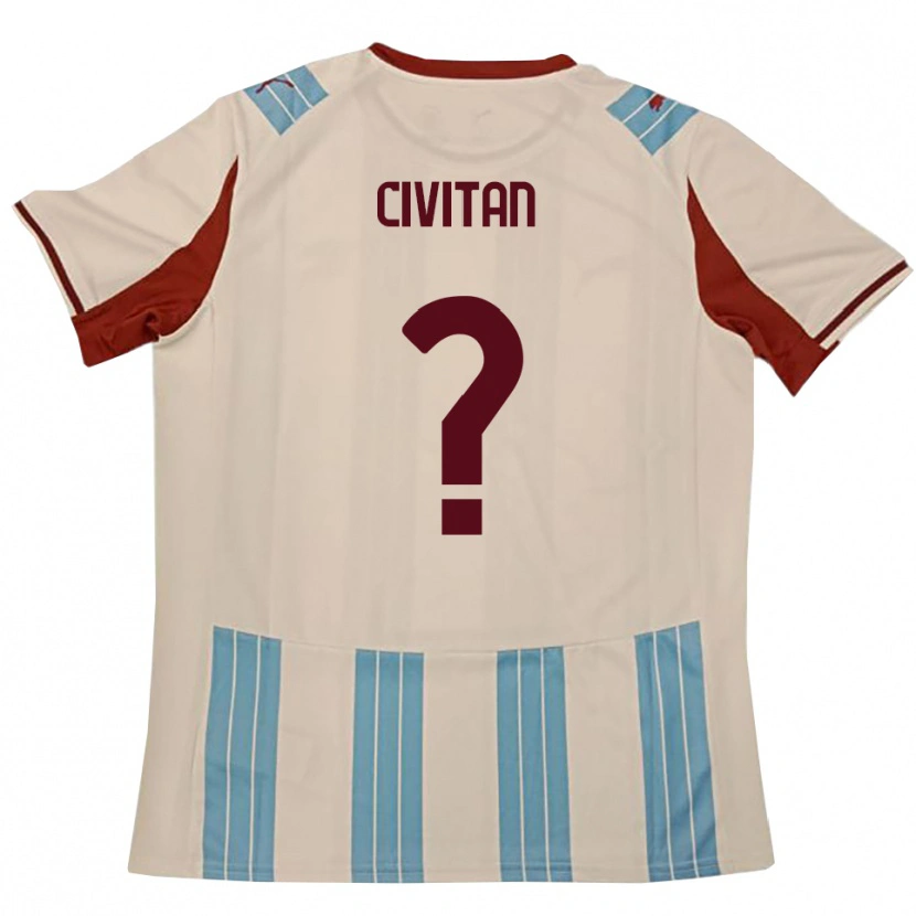Danxen Enfant Maillot Massimo Civitan #0 Bleu Ciel Blanc Tenues Extérieur 2025/26 T-Shirt