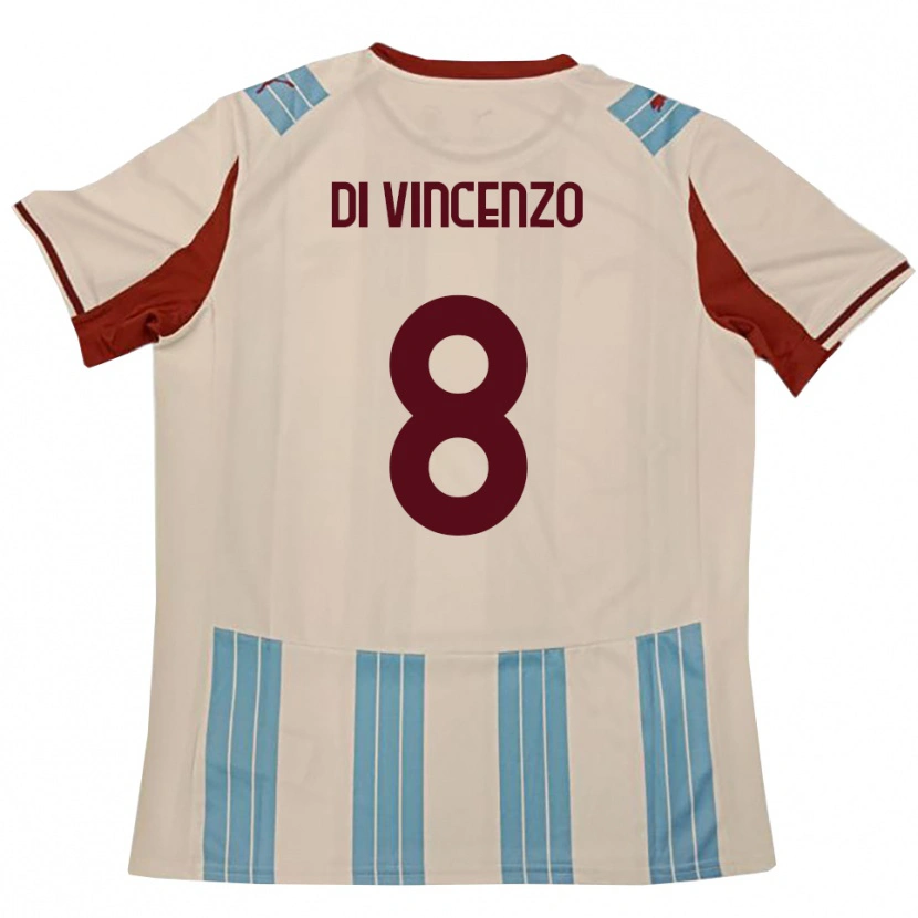 Danxen Enfant Maillot Edoardo Di Vincenzo #8 Bleu Ciel Blanc Tenues Extérieur 2025/26 T-Shirt
