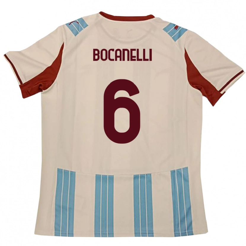Danxen Enfant Maillot Giovanni Bocanelli #6 Bleu Ciel Blanc Tenues Extérieur 2025/26 T-Shirt