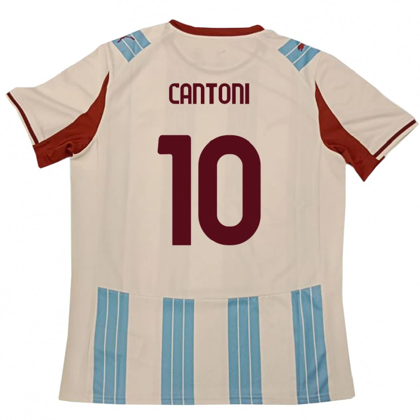 Danxen Enfant Maillot Simone Cantoni #10 Bleu Ciel Blanc Tenues Extérieur 2025/26 T-Shirt