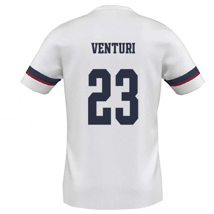 Danxen Enfant Maillot Michael Venturi #23 Blanc Rouge Tenues Extérieur 2025/26 T-Shirt