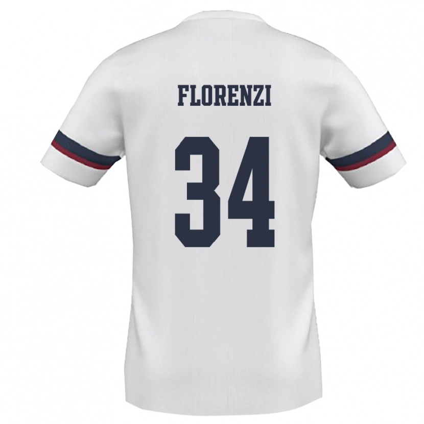 Danxen Enfant Maillot Aldo Florenzi #34 Blanc Rouge Tenues Extérieur 2025/26 T-Shirt